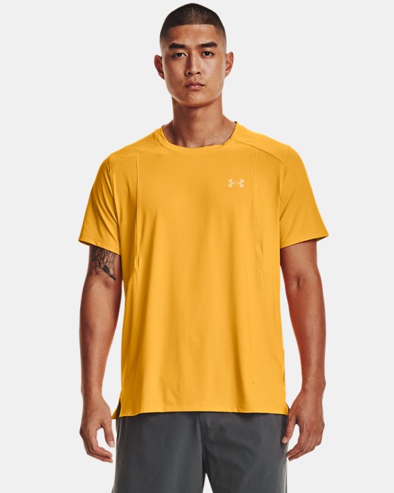 Herren UA Iso-Chill Run Laser T-Shirt, Yellow, pdpMainDesktop image number 0